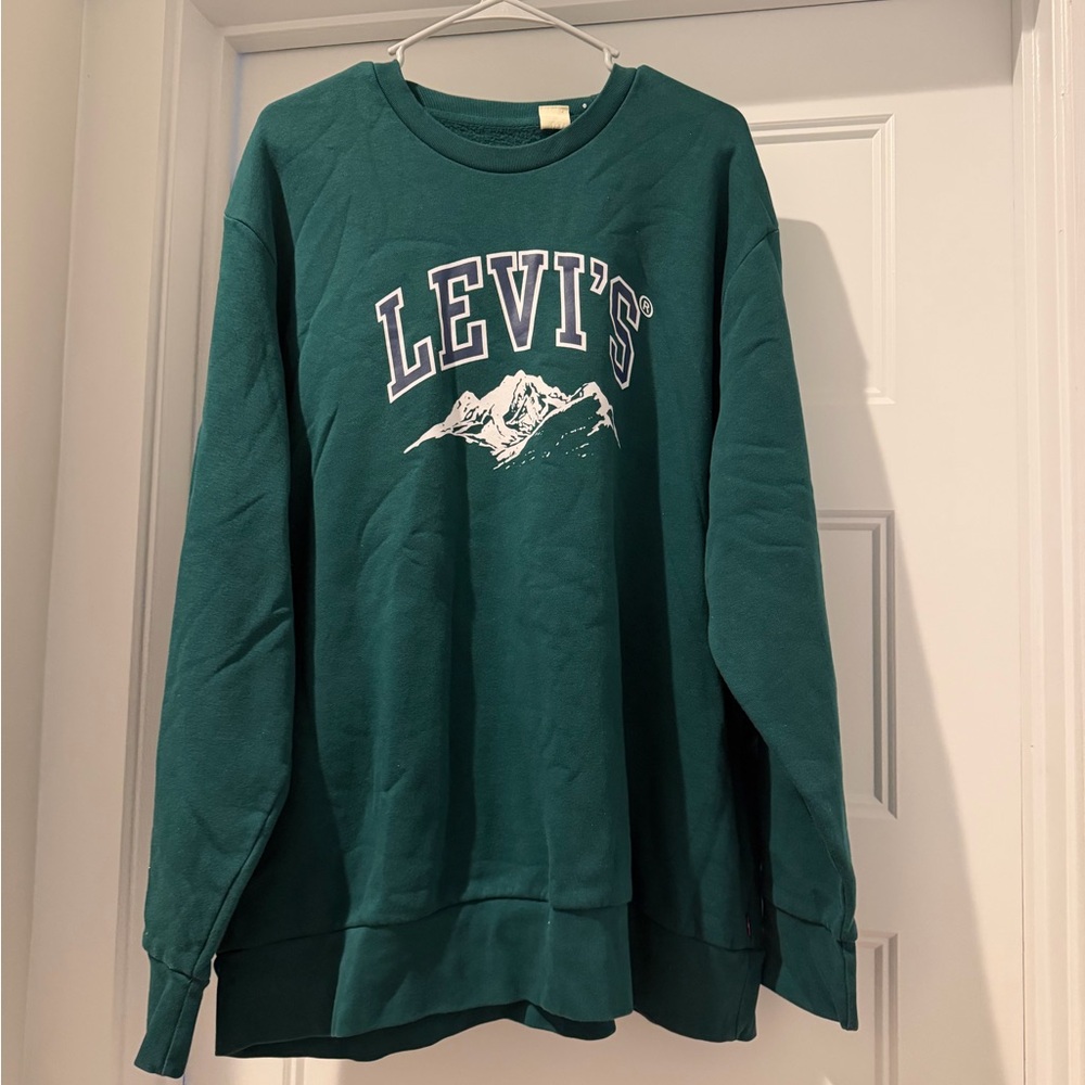 Levi's Teal Crewneck Sweatshirt with Mountain Graphic